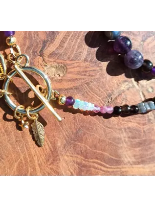 Collier Chamanique « Cœur du Désir » | Labradorite Violette & Opale d'Éthiopie