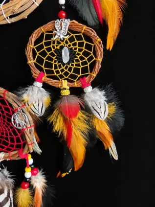 Attrape-Rêves Chamanique Roue de Médecine « La Spirale Sacrée » | 4 Directions