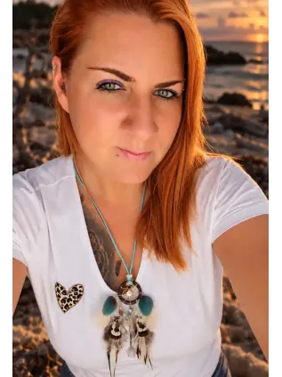 Collier Attrape-Rêves Chamanique « Coco des Mers » | Labradorite Blanche & Nacre