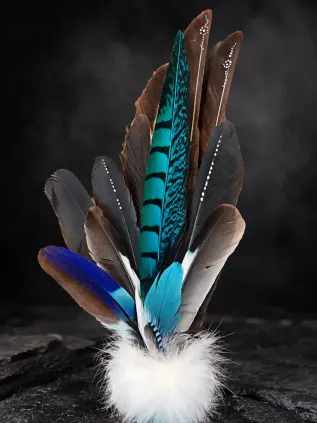 Éventail à Fumigation Chamanique « L'Âme Polaire » | Totem Ours & Labradorite