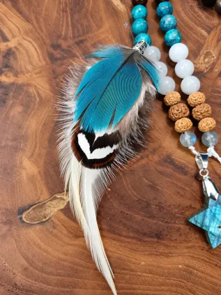 Mala Chamanique 108 Perles « L'Étoile des Terres Sauvages » | Labradorite & Rudraksha