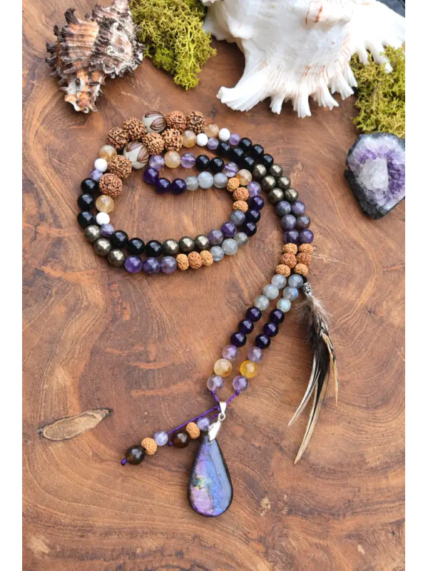 Mala Chamanique 108 Perles « Les Reflets Secrets » | Labradorite Violette