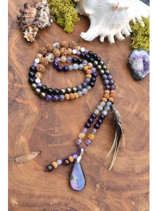 Mala Chamanique 108 Perles « Les Reflets Secrets » | Labradorite Violette